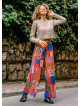Palazzo High Waist Loose Cut Red Print Trousers